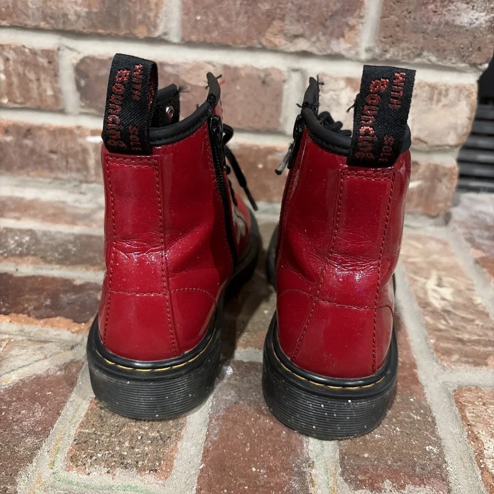 Dr Martens 1460 Red Cosmic Glitter Boots Sz 2 Youth. Whimsigoth, Classic